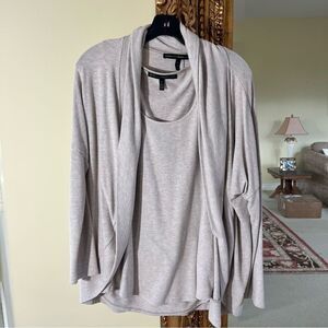 White House Black Market Knit Tank Top & Cardigan Sweater Bundle Small